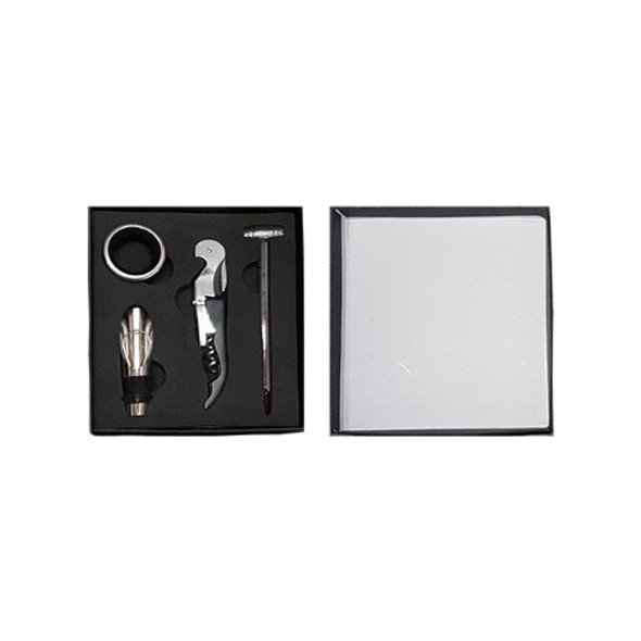 Set Kit Vino X4 Piezas Caja Regalo Sacacorcho Acero Vino 1 Set Kit Vino X4 Piezas Caja Regalo Sacacorcho Acero Vino 1