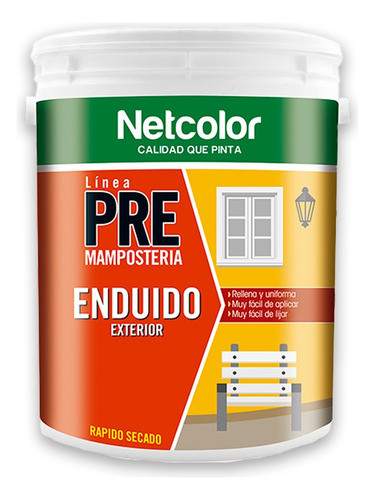 Enduido Netcolor Exterior Fácil Lijar Blanco 4 Lts| Giannoni 0