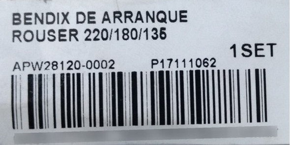 Bendix De Arranque Bajaj Rouser 135 / 180 / 220 Standard Fas 1 Bendix De Arranque Bajaj Rouser 135 / 180 / 220 Standard Fas 1