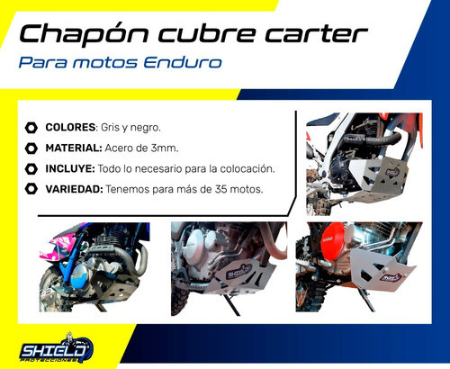Cubre Carter Moto Enduro / Cross Shield® Muchos Modelos 1