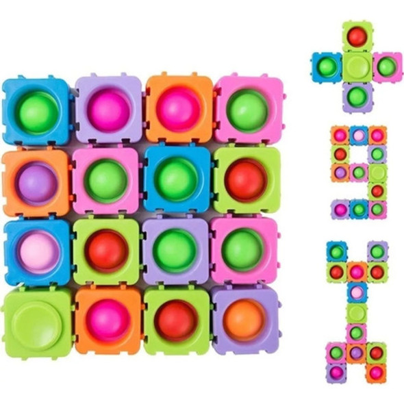 Pop It Cubo Puzzle Encastre Didáctico 9pcs Antistress Fidget 0