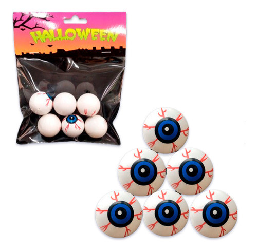 Combo Bolsa De Ojos Decoracion Cotillon Fiesta Halloween X12 0
