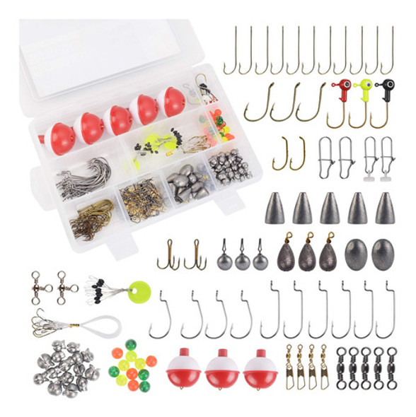 Kit Accesorios D/pesca Madbite P/agua Dulce Anzuelos/pesos + 0