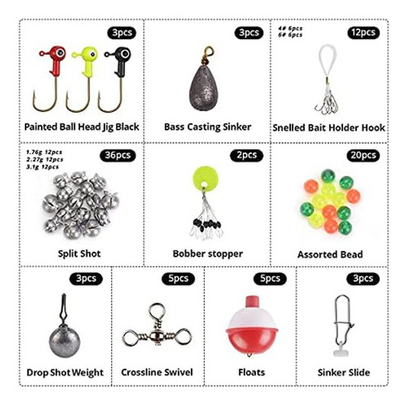 Kit Accesorios D/pesca Madbite P/agua Dulce Anzuelos/pesos + 1