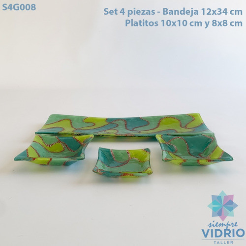 Set Copetinero X4 Artesanal Vitrofusión 1