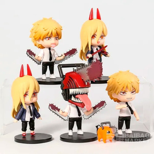 5 Figuras Anime Chainsaw Man Q Version - Denji & Power 1