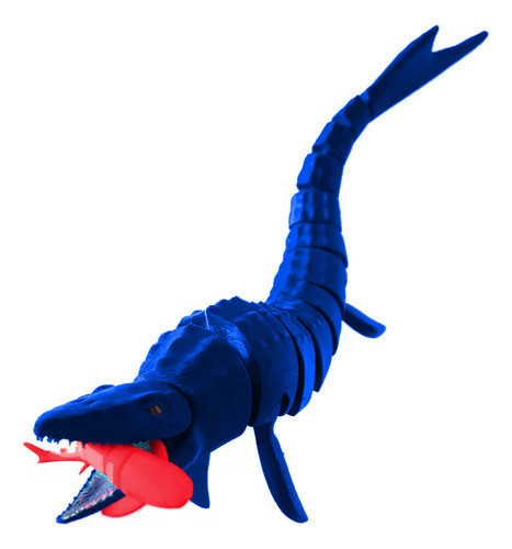 Mosasaurus Azul Parque Jurasico Articulado + 3 Tiburones 0