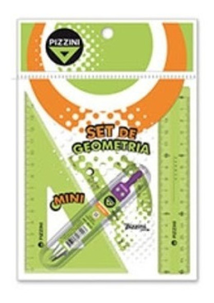 Conjunto Geometrico Pizzini + Compas(4 Piezas) - Librería Jr 0