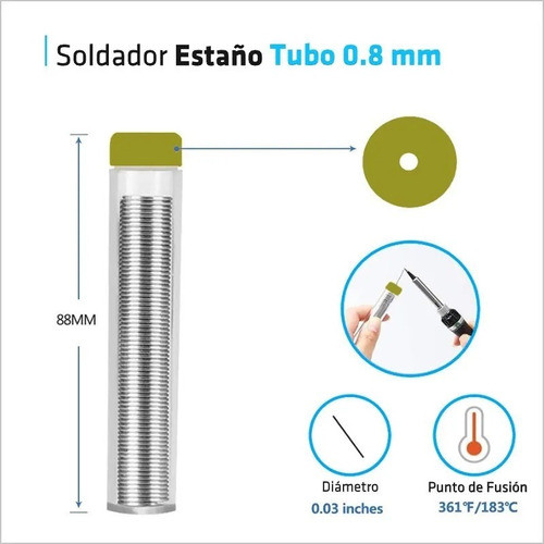 Estaño 60/40 0,8mm Con Fundente 1,5mts Emakers 1