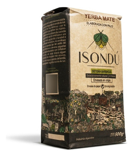 Isondu Yerba Mate Sistema Barbacuá 500gr X 12u 0