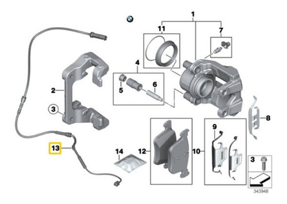 Sensor Freno Delantero Para Bmw F30 Lci 328ix 1