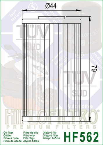 Filtro Aceite Kymco Grand Dink 150 01 11 Hf562 Hiflo Ryd 1