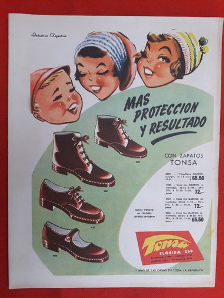 Calzados Tonsa Publicidad Antigua En Revista Billiken 1950 0