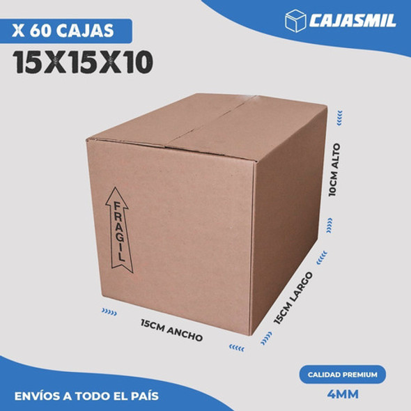 Caja Carton Embalaje E-commerce 15x15x10 1era Calidad X60un 1