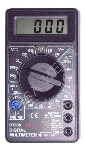 Tester Digital Megalite Dt838 Temperatura Buzzer Diodos 750v 1