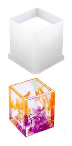 Molde De Silicona Para Resina Lapicero Cuadrado 6cm 0
