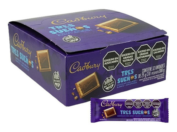 Chocolate Cadbury Tres Sueños Sin Tacc Tableta 25g Caja X12u 0