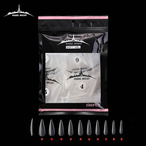 Tips Para Soft Gel Prelimado Stiletto Paris Night 500 Unid 1