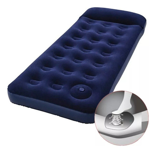 Colchon Inflable 1 Plaza Bomba De Pie (191cm X 75cm X 22cm) 1