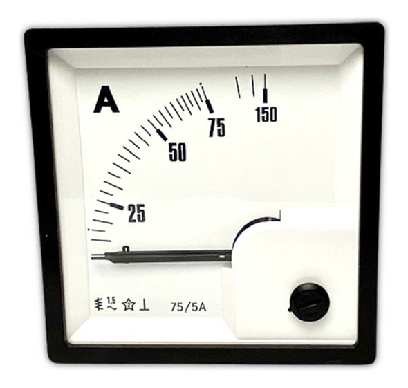 Amperímetro Analógico 75/5a Fm 72x72 C/ Sobrecarga 1