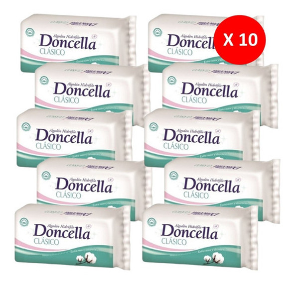 Pack X 10 Unidades De Algodon Hidrofilo X 70 Gr Doncella 0