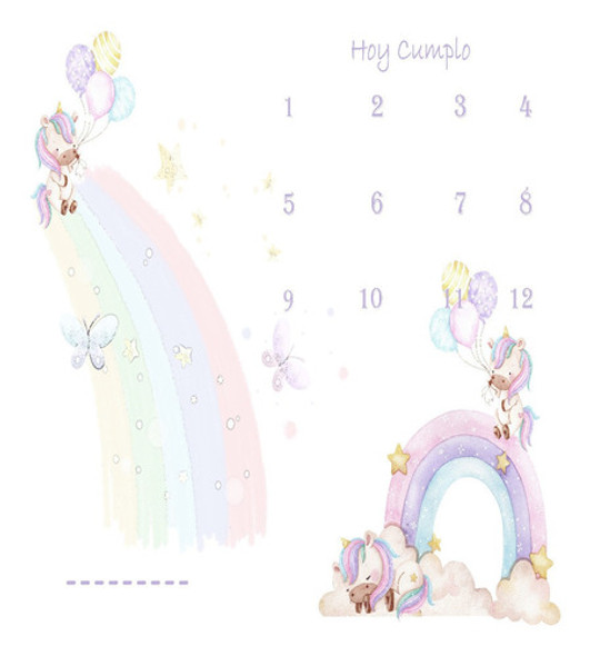 Lona Manta Crecimiento Bebe Semana Mes Y Año Lavable Pony 0 Lona Manta Crecimiento Bebe Semana Mes Y Año Lavable Pony 0