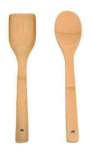Set Juego Utensillos Bambú Crystal Rock Cuchara Espátula 2pz 0