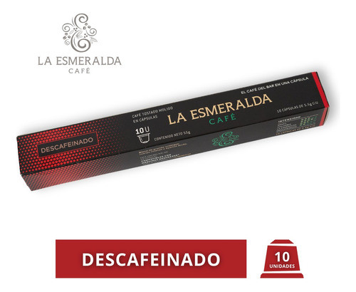 Cápsulas Espresso Descafeinado Cafe La Esmeralda 0