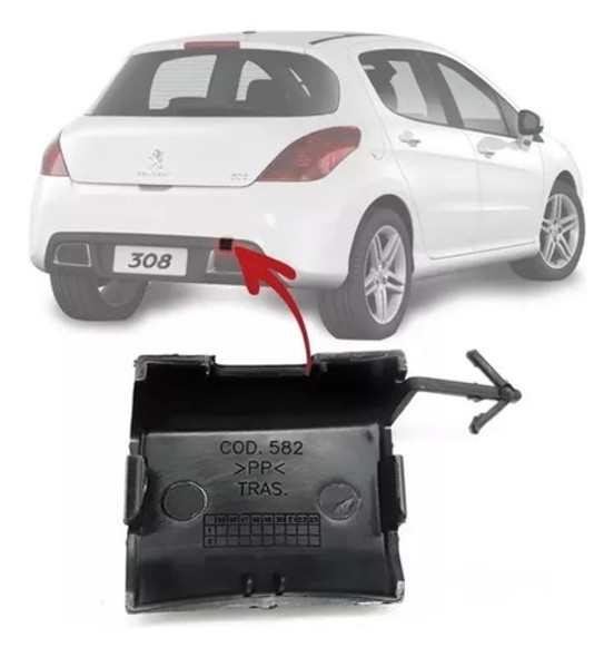 Tapa Gancho Remolque Paragolpe Trasero Peugeot 308 1 Tapa Gancho Remolque Paragolpe Trasero Peugeot 308 1