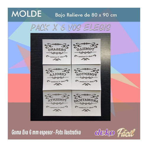 Pack X 6 Molde Bajo Relieve Artística 8x9cm A Eleccion 1
