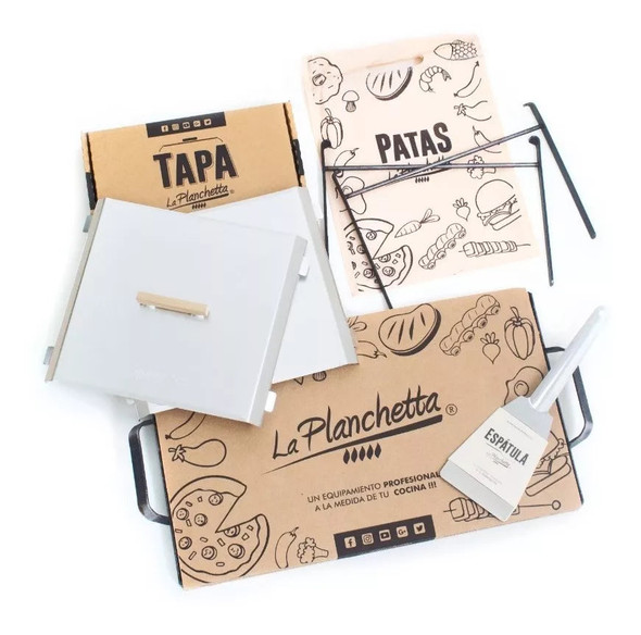 La Planchetta 2-Burner Kit Bifera Griddle, Includes Gift Bag, Spatulas, and Leg Set
