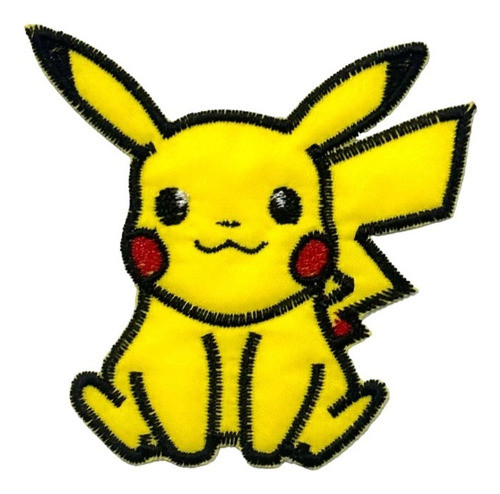 Parche Aplique Bordado P/pegar Pikachu Art 70, 7,5cm Alto 0