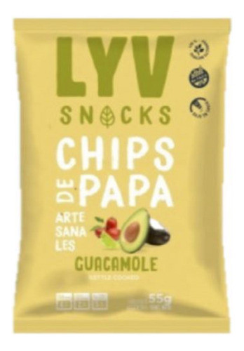 Chips Artesanales Kettle De Papa Guacamole Lyv Pack 3 X 55g 0