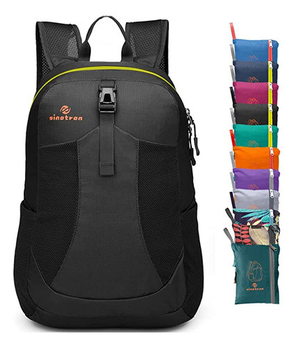 Mochila Negra P/senderismo, Liviana E Impermeable 22l 0