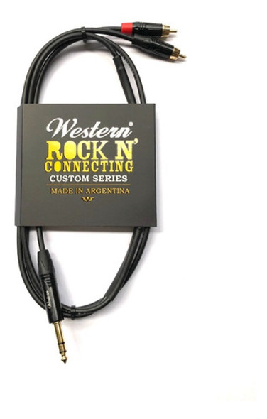 Cable De Audio Western - Plug Stereo 1/4 A Dos Rca - 1.5mts 0