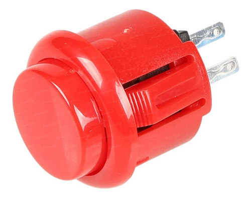 5 Botones Pulsadores Arcade 24mm Int - 27mm Ext Rojo 0