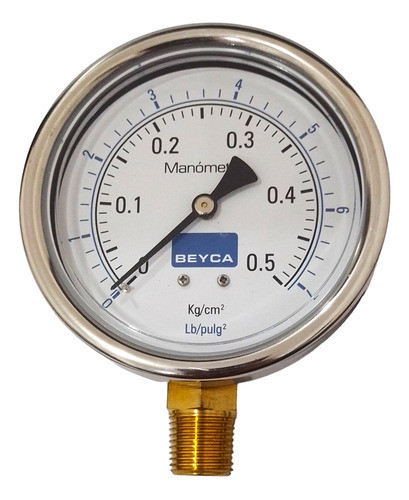 Manómetro Gasista 0 - 0,5 Kg/cm2 Mm4-48 Beyca (100mm) 0