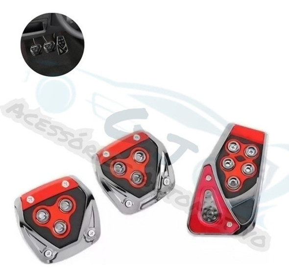 Kit 3 Pedaleira Cor Vermelho Modelo Manual Tr4 2003 0