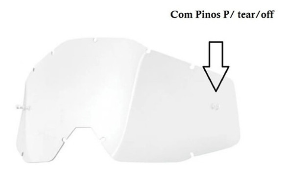 Lente Transparente Para Óculos Similar Ao 100% Racercraft 1