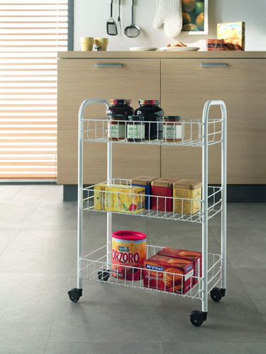 Carrito Frutero Ruedas Blanco Canasto Organizador Frutas 1