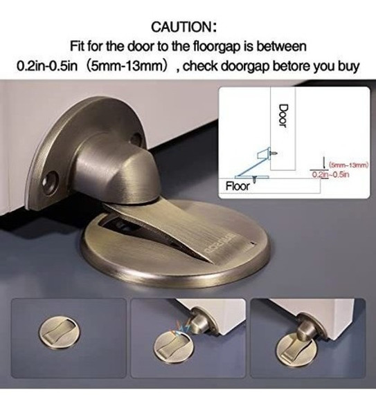 2 Topes Magneticos Para Puerta Piso/pared. Acero Inox. Laton 1