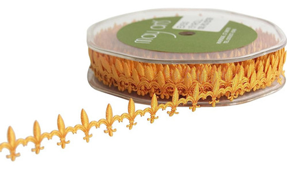 May Arts Ribbon, Gold Fleur De Lis 0
