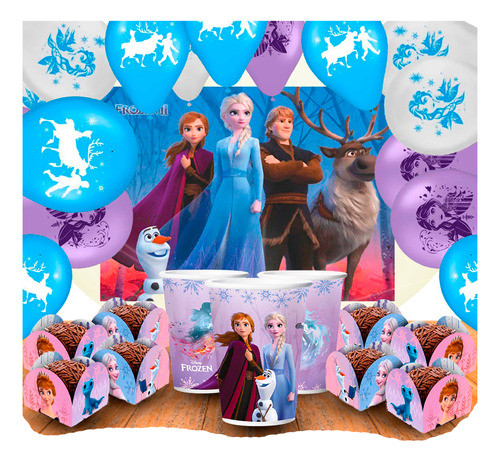 Kit Festa Completo 88 Pçs Decoração Frozen Aniversário 0