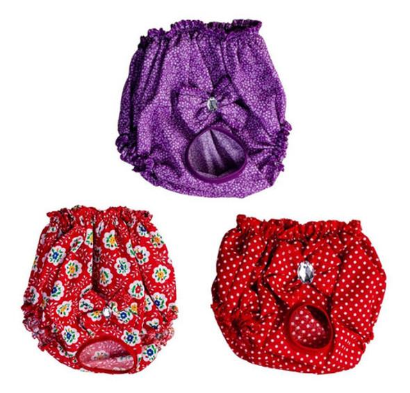 Kit 3 Calcinhas Para Cachorro - 2 Vermelhas E 1 Lilás  G 0 Kit 3 Calcinhas Para Cachorro - 2 Vermelhas E 1 Lilás  G 0