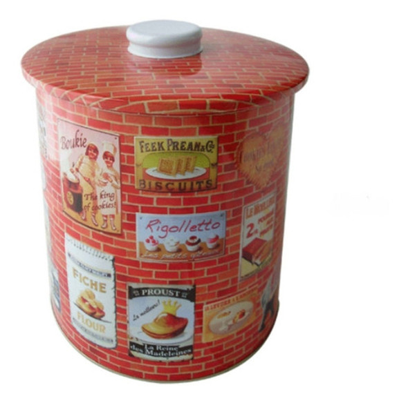 Latas De Cocina Moderna Enlozadas Redondas Vintage Retro 0