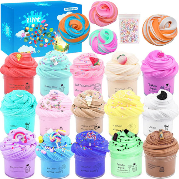 Kit De Slime Suave Con 15 Colores Y Aroma Para Aliviar Estré 0