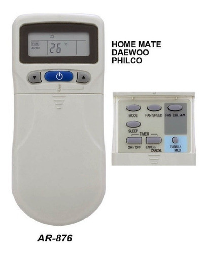 Control Remoto Para Aire Acondicion Philco Daewoo Home Mate 1