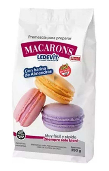 Premezcla Macarons Polvo Ledevit X 250g Cotillon Sergio Once 0