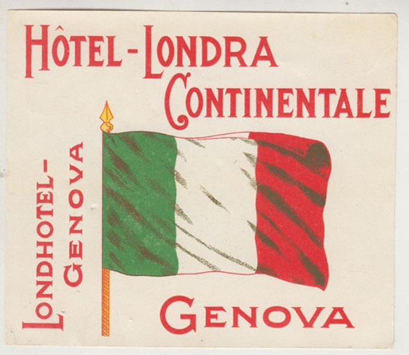 Antiguo Luggage Del Hotel Londra Continentale Genova Italia 0