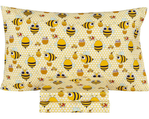 Scientific Sleep Yellow Bee Honey 100% Algodón Acogedor Jueg 0